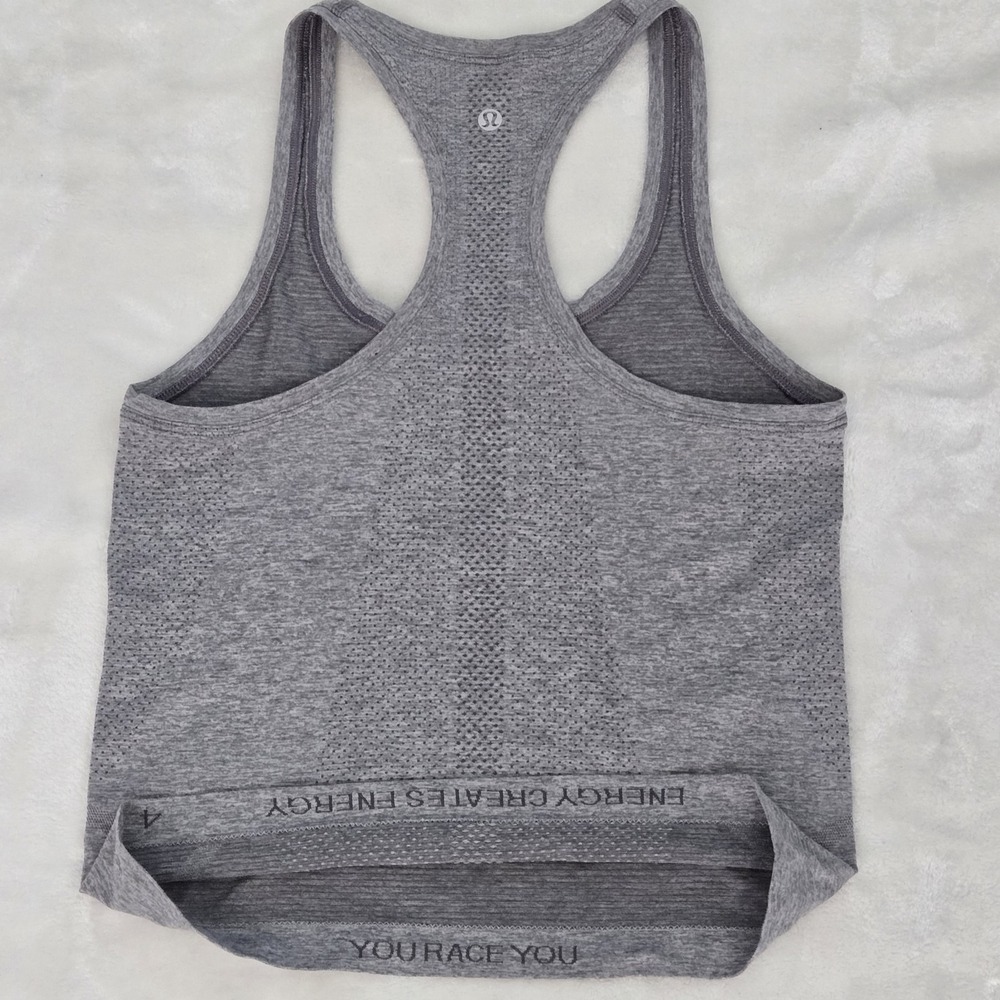 Lululemon Swiftly Tech Racerback Tank Top‎ 2.0 Heathered Gray Size 4 - Picture 4 of 6